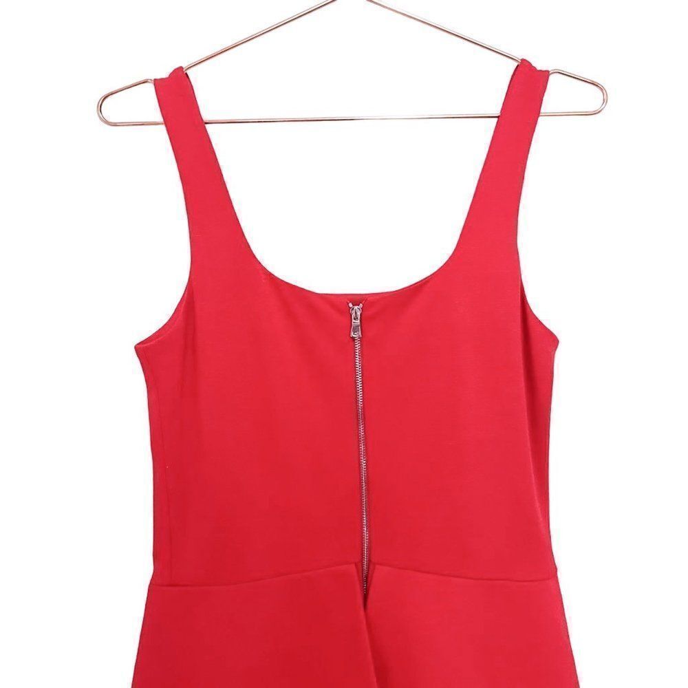 NWT CUT25 by Yigal Azrouel Red Peplum Ponte Knit Tank Dress Retail $385 - Picture 9 of 10